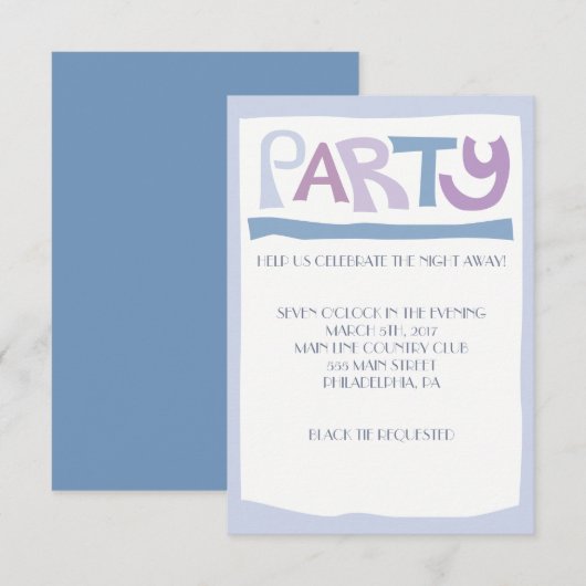 BASHERT Jewish Wedding Invitation Reception Kaart (Voorkant / Achterkant)