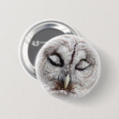 Bashful Barred Owl Ronde Button 5,7 Cm (Voorkant /achterkant)