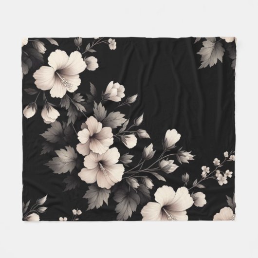 Bashful Hibiscus Fleece Deken (Voorkant (Horizontaal))