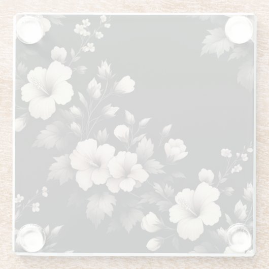 Bashful Hibiscus Glazen Onderzetter (Achterkant)