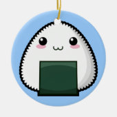 Bashful Onigiri Keramisch Ornament (Voorkant)