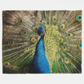 Bashful Peacock Fleece Deken (Voorkant (Horizontaal))