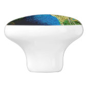 Bashful Peacock Keramische Knop (Zijkant)