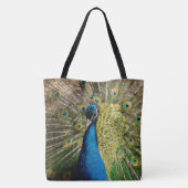 Bashful Peacock Tote Bag (Achterkant)