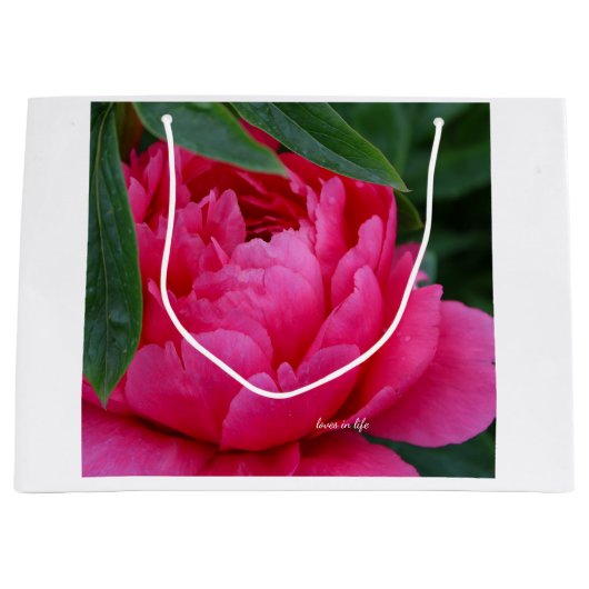 Bashful Pink Peony Groot Cadeauzakje (Voorkant)