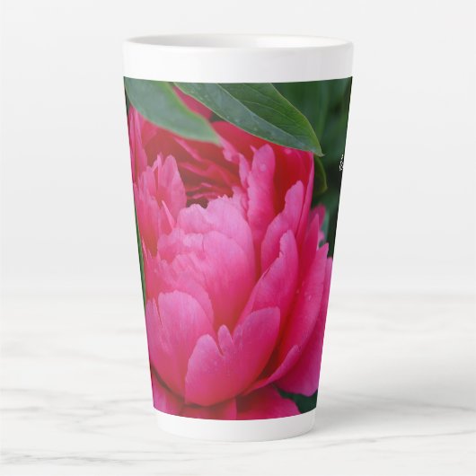 Bashful Pink Peony Latte Mok (Voorkant)