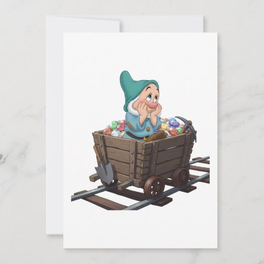 Bashful Sneeuwwitje Mijnkarretje Diamant Kunst Kaart (Voorkant)