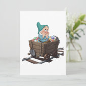 Bashful Sneeuwwitje Mijnkarretje Diamant Kunst Kaart (Staand voorkant)