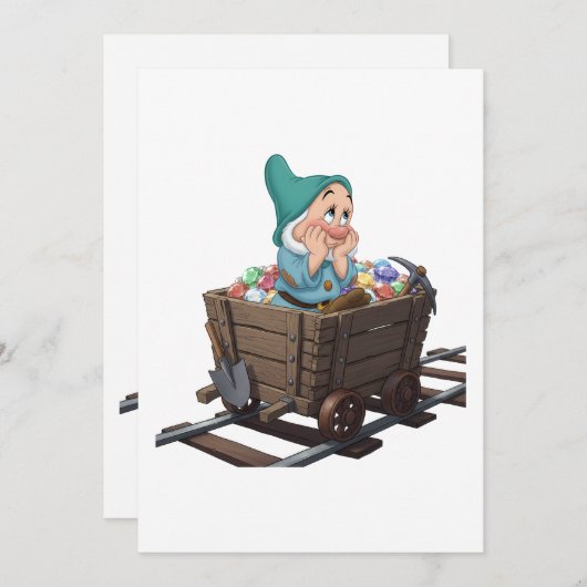 Bashful Snow White Mining Cart Diamond Art Kaart (Voorkant / Achterkant)