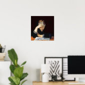 Bashkirtseff - Bij een boek Poster (Thuiskantoor)