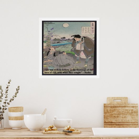 Basho & beroemde quote poster (Keuken)