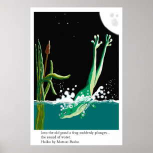 Basho's kikkergedicht poster
