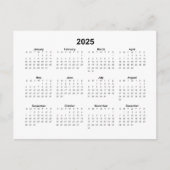 Basic 2025 Maandelijkse kalender Briefkaart (Voorkant)