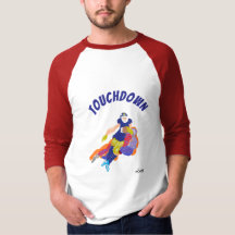 Basic 3/4 mouw raglan T-shirt: Touchdown