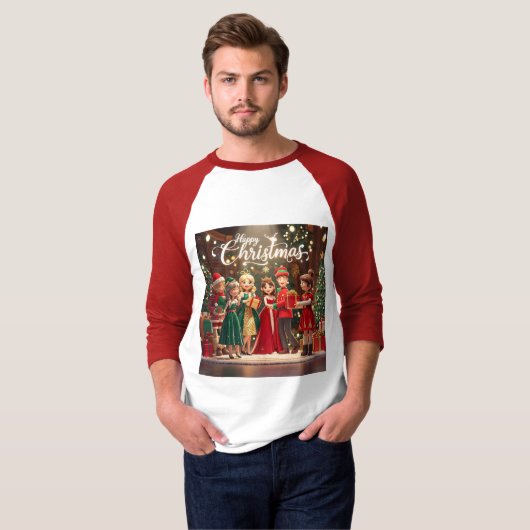 Basic: 3/4 Sleeve Raglan T-Shirt (Voorkant volledig)