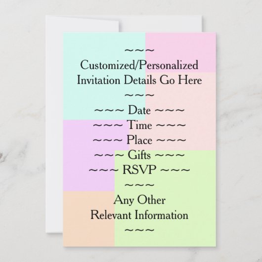 Basic "52nd Birthday Bash" Verjaardag Uitnodiging (Achterkant)