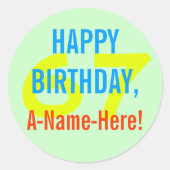 Basic 67th Birthday Sticker (Voorkant)