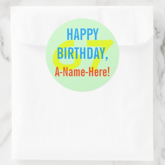 Basic 67th Birthday Sticker (Tas)