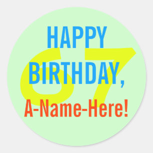 Basic 67th Birthday Sticker