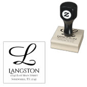 Basic - Aangepast | Naam eenvoudig grafisch Initia Rubberstempel (Gestempeld)