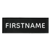 Basic - Aangepaste naam en titel - zwart-wit Naambadge (Voorkant)