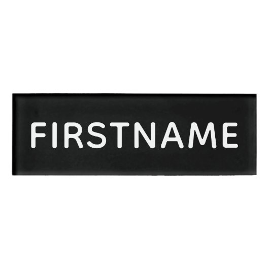 Basic - Aangepaste naam en titel - zwart-wit Naambadge (Voorkant)