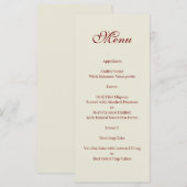 Basic and Elegant beige and burgundy Menu (Voorkant / Achterkant)