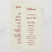 Basic and Elegant double side program card  Programmakaart (Voorkant / Achterkant)