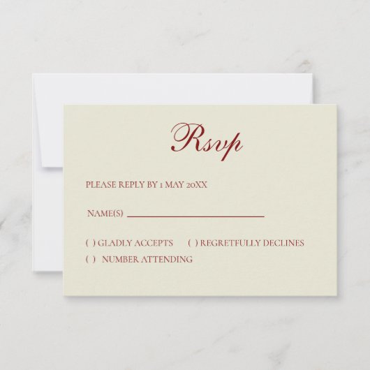 Basic and Elegant RSVP card Kaartje (Voorkant)