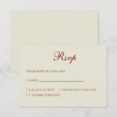 Basic and Elegant RSVP card Kaartje (Voorkant / Achterkant)