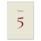 Basic and Elegant Table Number Card Kaart (Achterkant)