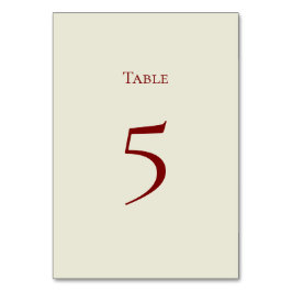 Basic and Elegant Table Number Card Kaart