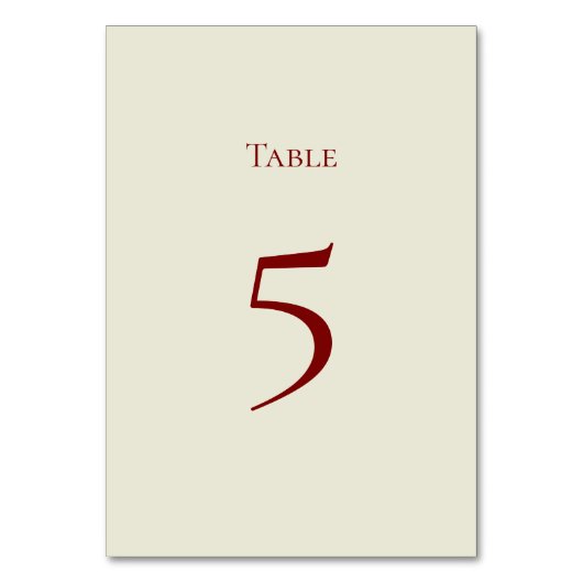 Basic and Elegant Table Number Card Kaart (Voorkant)