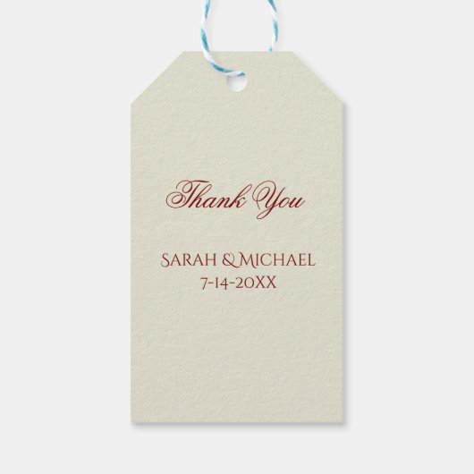 Basic and Elegant Wedding Cadeaulabel (Achterkant)