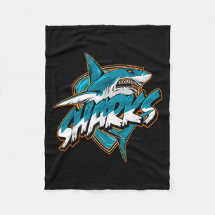 Basic Animal Funny Shark Retro Schattigee meme Fleece Deken
