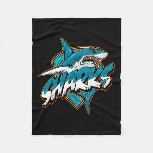 Basic Animal Funny Shark Retro Schattigee meme Fleece Deken (Voorkant)