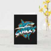  Basic Animal Funny Shark Retro Schattigee meme Kaart (Gele Bloem)