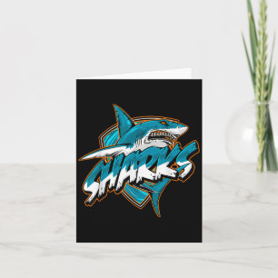  Basic Animal Funny Shark Retro Schattigee meme Kaart