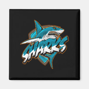 Basic Animal Funny Shark Retro Schattigee meme Magneet