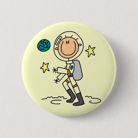 Basic Astronaut Tshirts en Gifts Ronde Button 5,7 Cm (Voorkant)