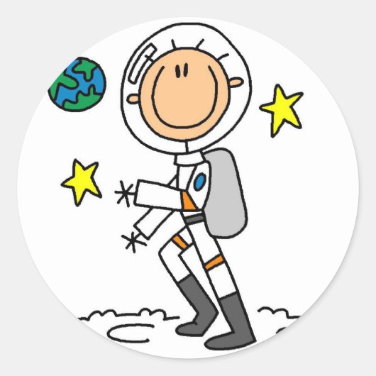 Basic Astronaut Tshirts en Gifts Ronde Sticker (Voorkant)