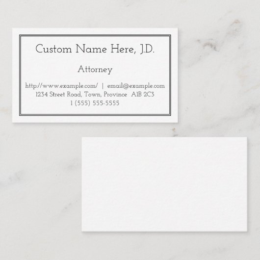 Basic Attorney Visitekaartje (Voorkant / Achterkant)
