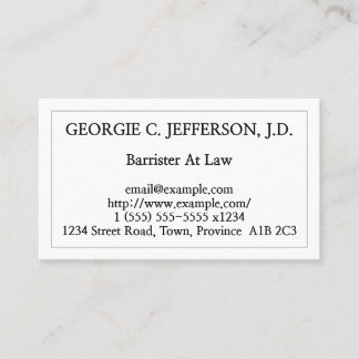 Basic Barrister bij Law Visitekaartje