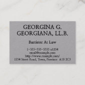 Basic Barrister bij Law Visitekaartje (Voorkant)