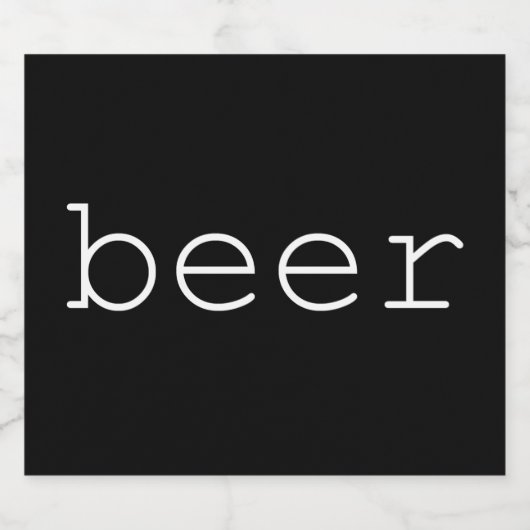 Basic Beer Label - Zwart Bier Etiket (Enkel label)