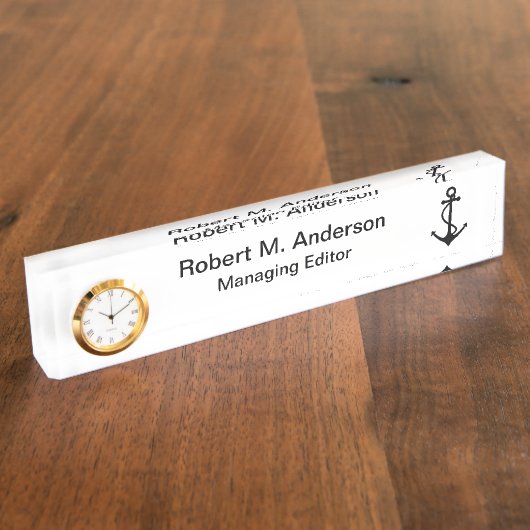 Basic Black Anchor Naambordje (Zijkant)