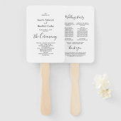 Basic Black and White Wedding Ceremonony Program Handwaaier (Voorkant en achterkant)