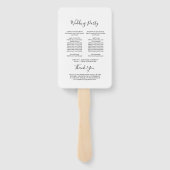 Basic Black and White Wedding Ceremonony Program Handwaaier (Achterkant)