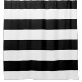 Basic Black en White Striped Douchegordijn (Voorkant)
