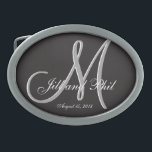 Basic Black Fabulous Wedding Monogram - Uitstekend Gesp<br><div class="desc">Standaard zwart 3d Monogram. Bekijk dit 3d Monogram Basic Black design.Gothic Black,  kijk naar je trouwfeest. Monogrammen,  tekst en bruid- en bruidenamen zijn eenvoudig te wijzigen om aan uw behoeften te beantwoorden. Alle illustraties en afbeeldingen ©nuptial.</div>